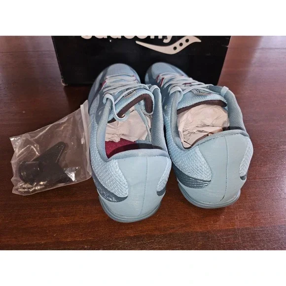 Saucony Vendetta Racing Shoes US 10.5 Cleats Sky Blue New in box - Picture 6 of 8